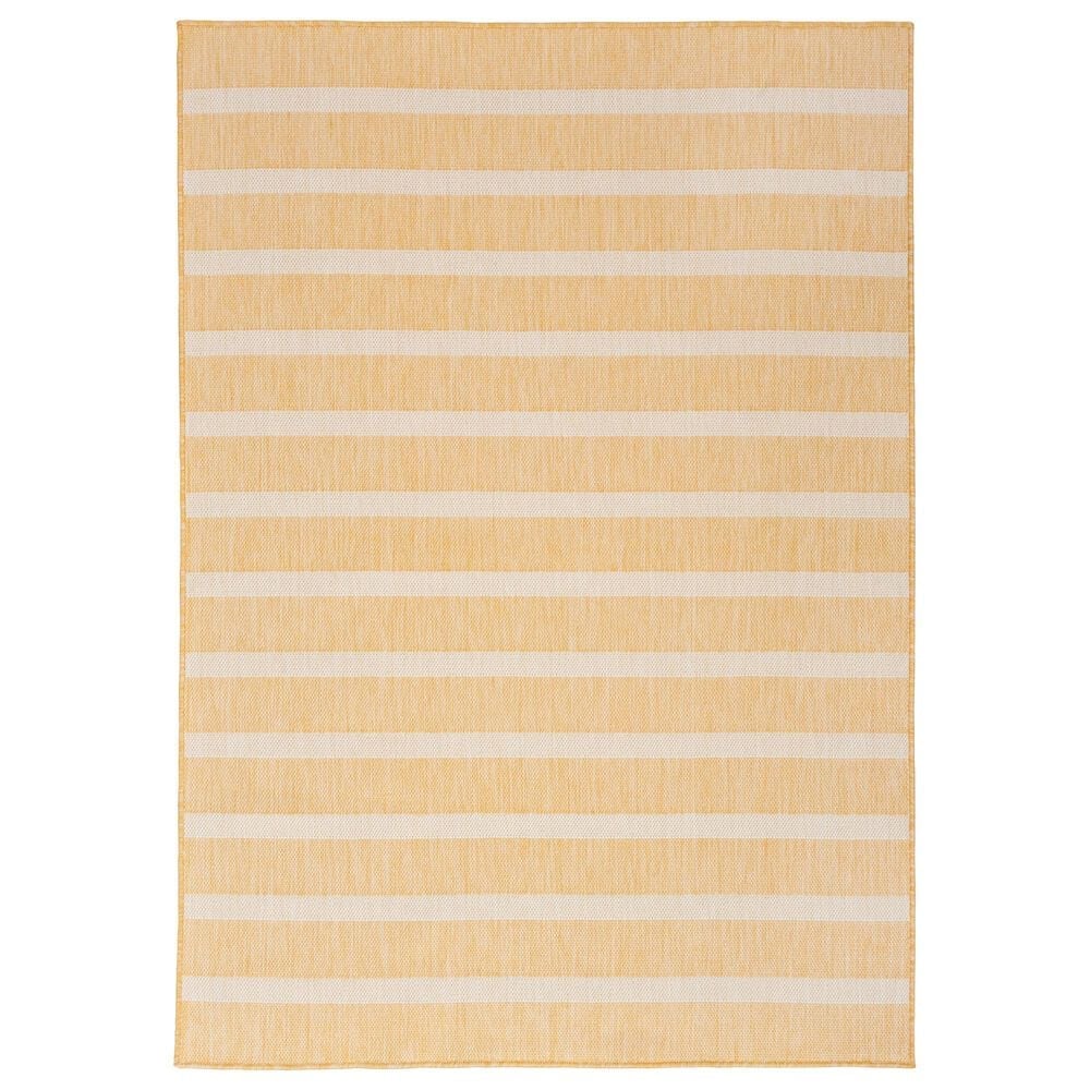 Nourison Positano POS03 Yellow and Ivory 5&#39; x 7&#39; Indoor/Outdoor Area Rug, , large