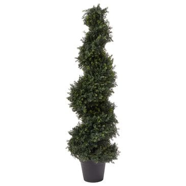 Timberlake 4" Artificial Spiral Cypress Topiary Tree with Pot in Green, , large