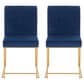 Lumisource Fuji Side Chair with Blue Cushion in Gold (Set of 2), , large