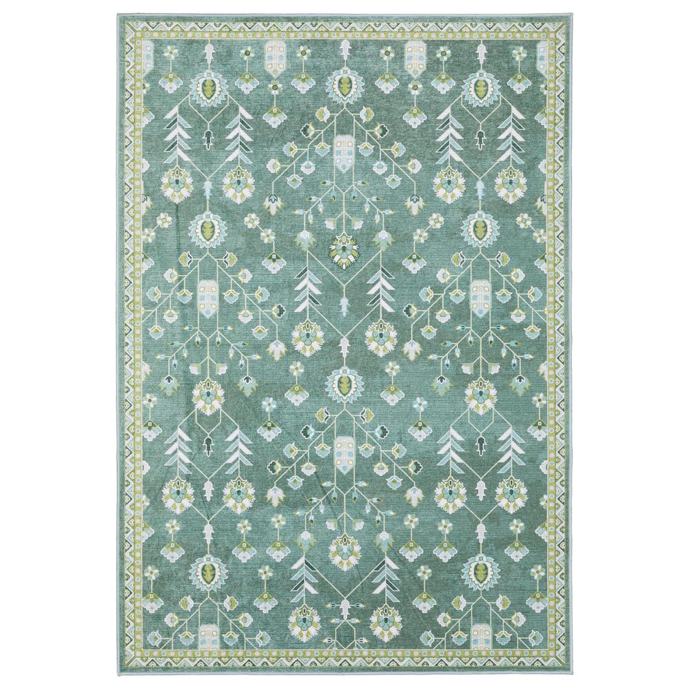 ROW by Oriental Weavers Addison Green and Teal 6"7" x 9"2" Area Rug, , large