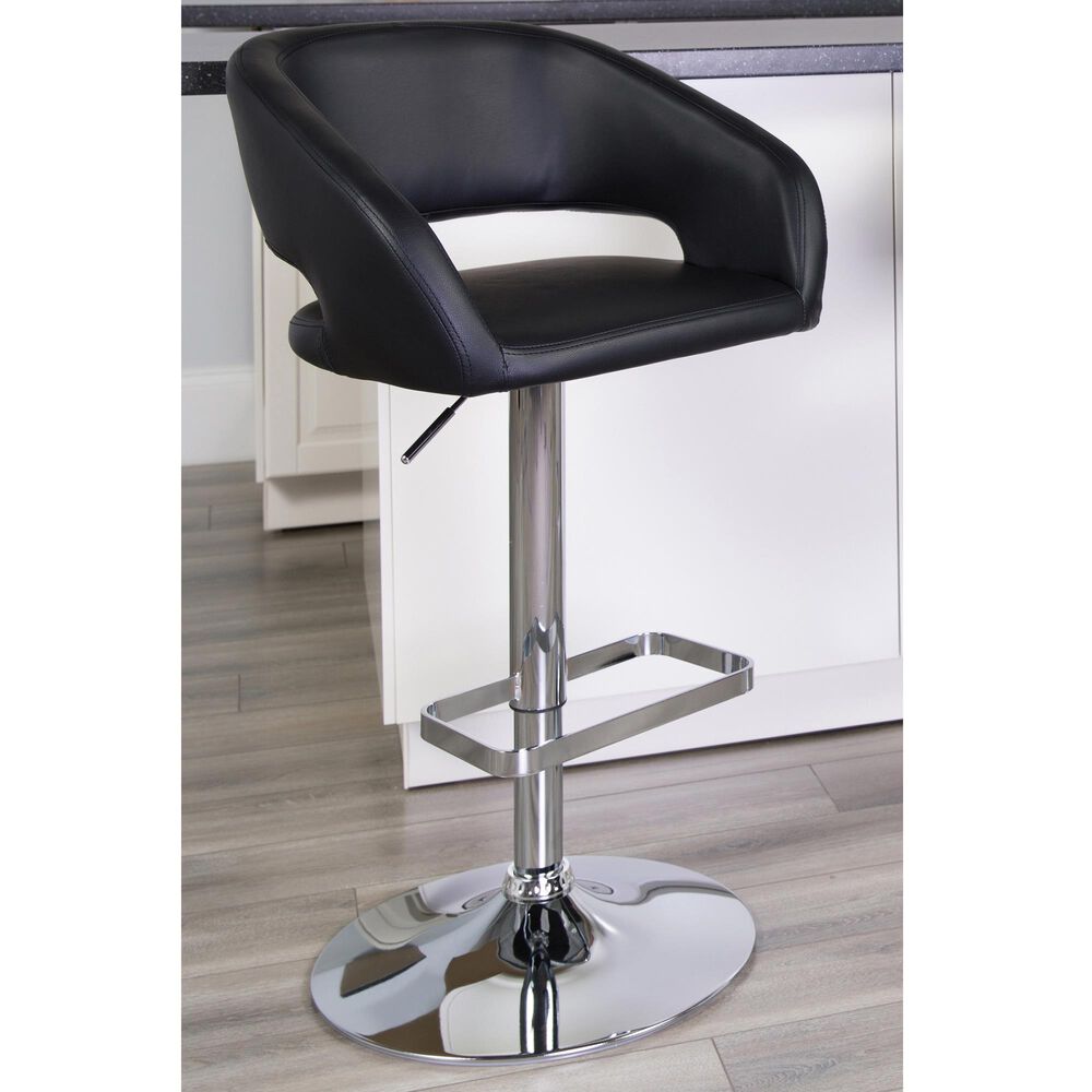 Flash Furniture Adjustable Barstool in Black, , large