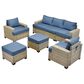 HOMLUX 7-Piece Modular Patio Conversation Set in Denim Blue, , large