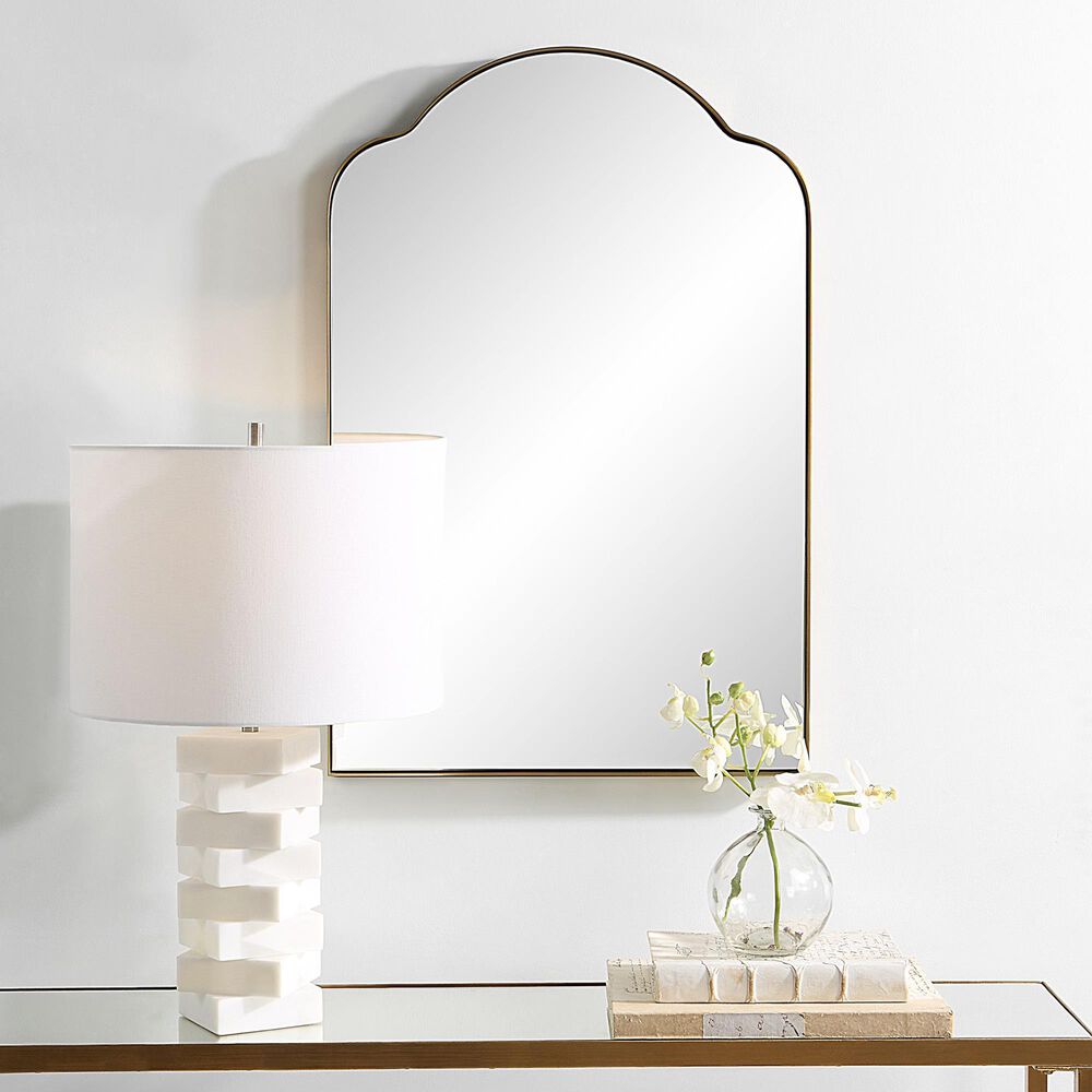 Uttermost Sidney Mirror in Brushed Brass, , large