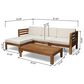 Hearth and Haven Cambridge 5-Piece Patio Conversation Set with Beige Cushion in Teak, , large