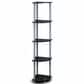 HOMLUX 5-Tier Modern Tall Corner Open Bookshelf in Black and Grey, , large