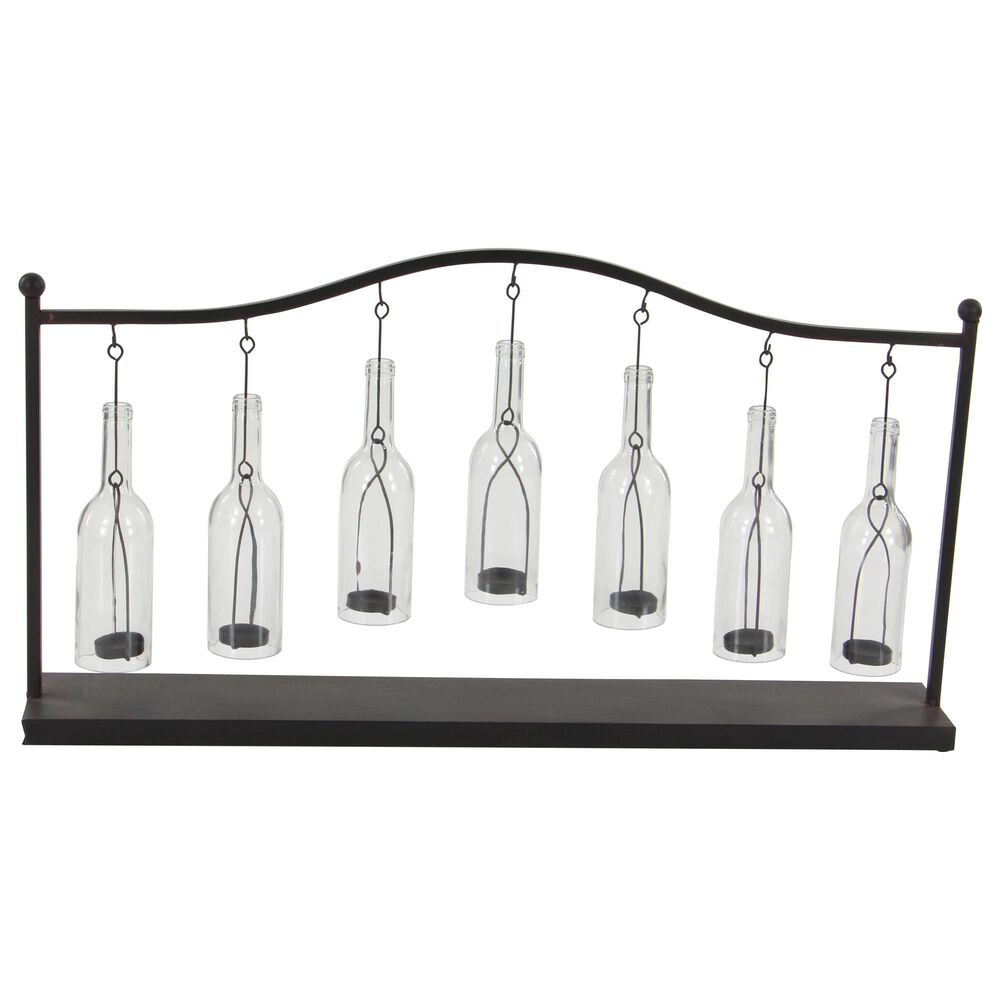 Maple and Jade 20&quot; x 36&quot; Metal Lantern in Black, , large