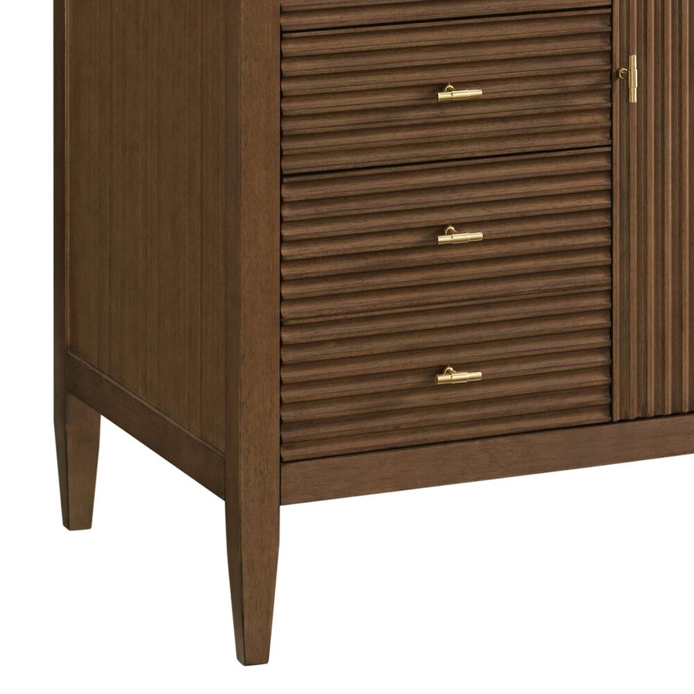 James Martin Vanities Myrrin 48&quot; Vanity in Mid Century Walnut with 3 cm Ethereal Noctis Quartz Top, , large