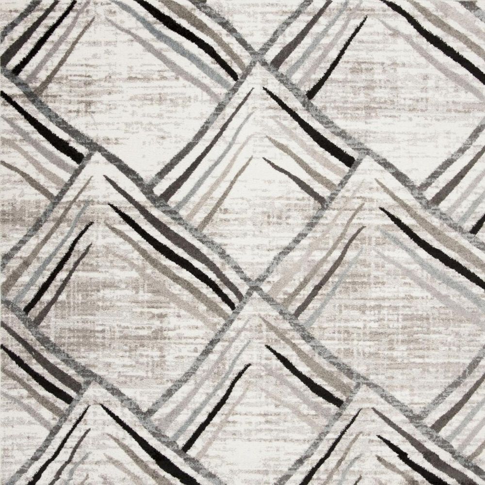 Safavieh Amsterdam AMS112A 2&#39;3&quot; x 8&#39; Cream and Charcoal Runner, , large