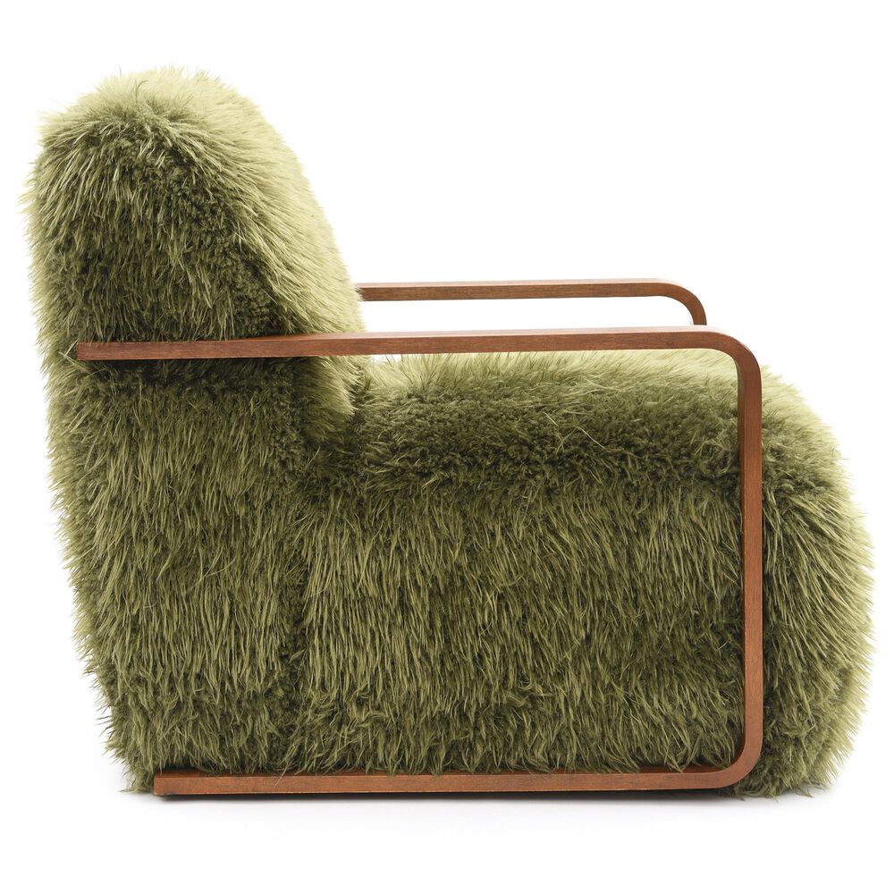 Furniture of America Neyra Long-Haired Accent Chair in Green, , large