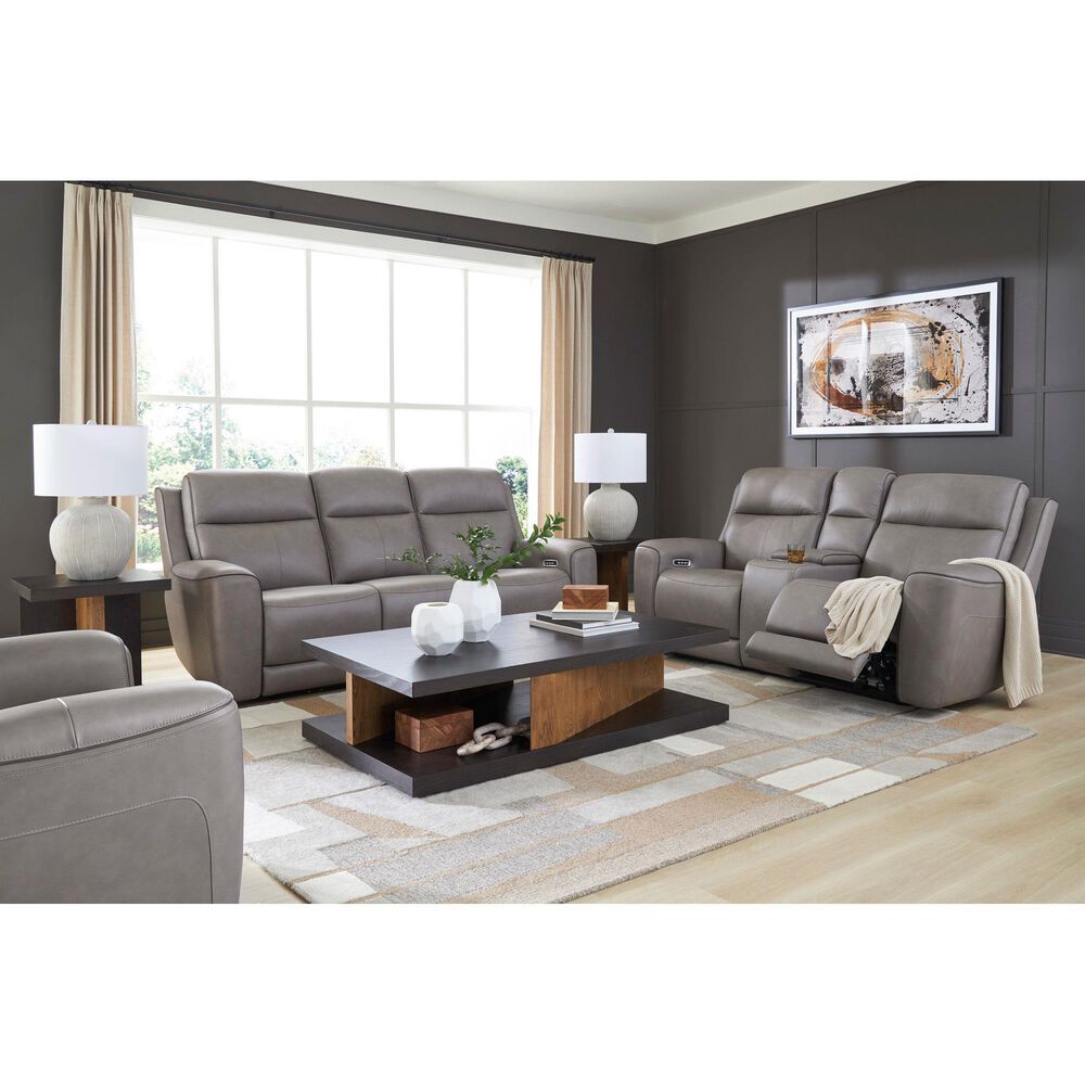 Ashley 5Z-Comfort Power Recliner Sofa with Adjustable Headrest in Coin, , large