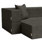 Jaxx Zipline 4-Piece Stationary Convertible Sleeper Sofa in Charcoal Velvet, , large