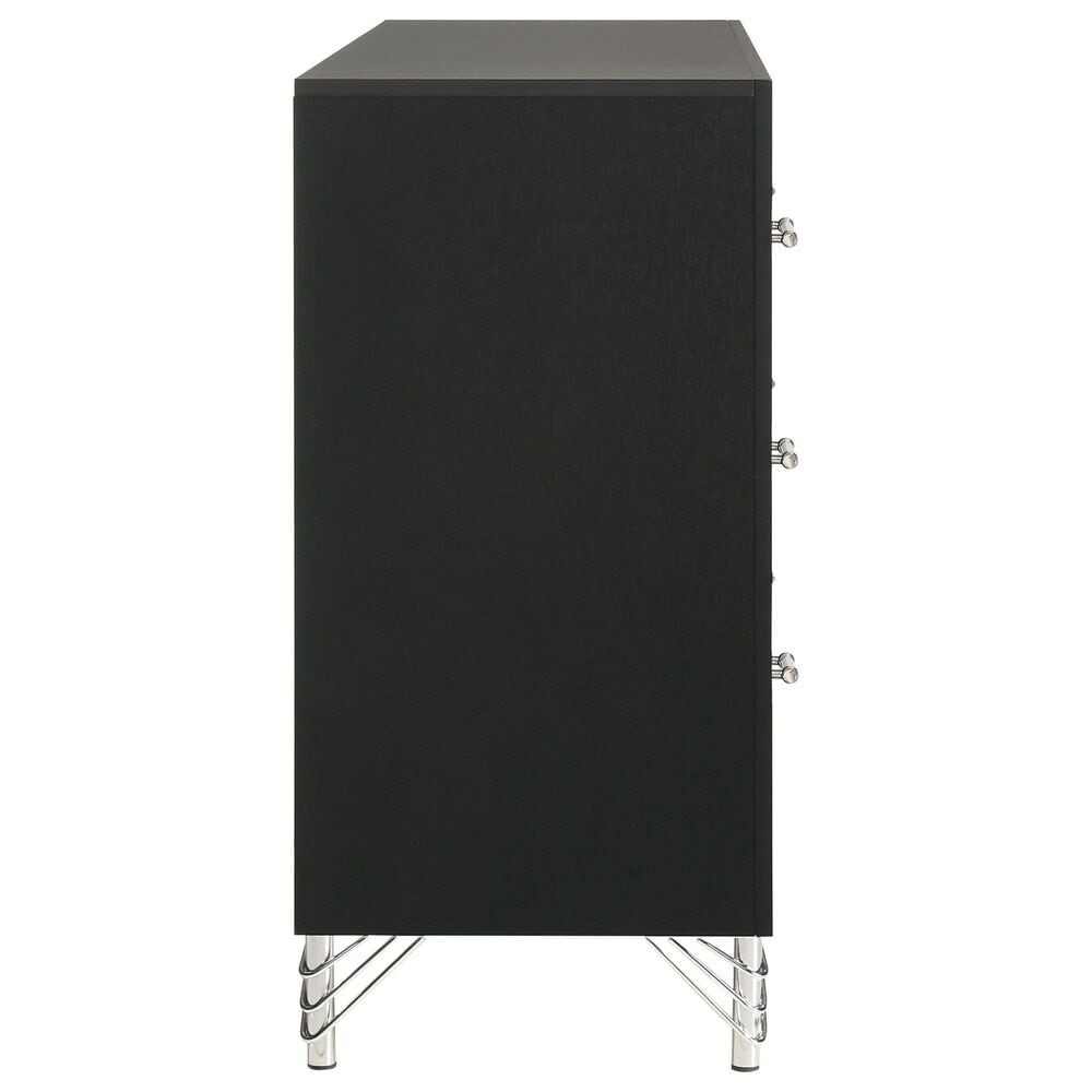 Coaster Lucia 6-Drawer Dresser and Mirror in Black and Chrome, , large