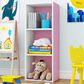 HOMLUX 3-Tier Bookcase with Decorative Open Shelves in White and Pink, , large
