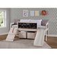 Forest Grove Art Play Junior Low Loft Bed with Slide in White Wash/Dark Gray, , large
