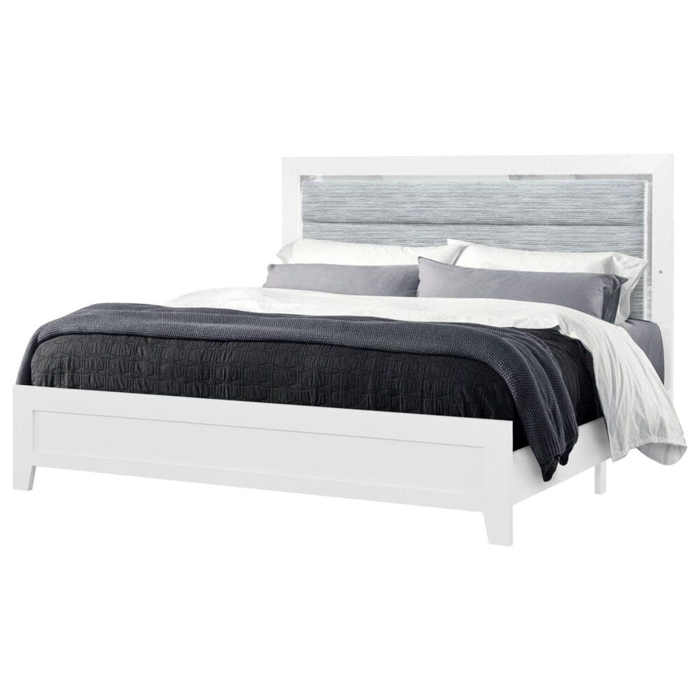 Global Furniture USA Luccia Queen Bed with LED in White, , large