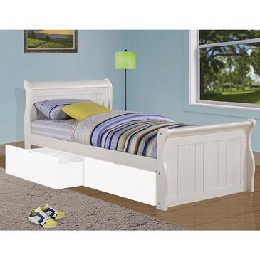 Forest Grove Twin Sleigh Bed in White, , large