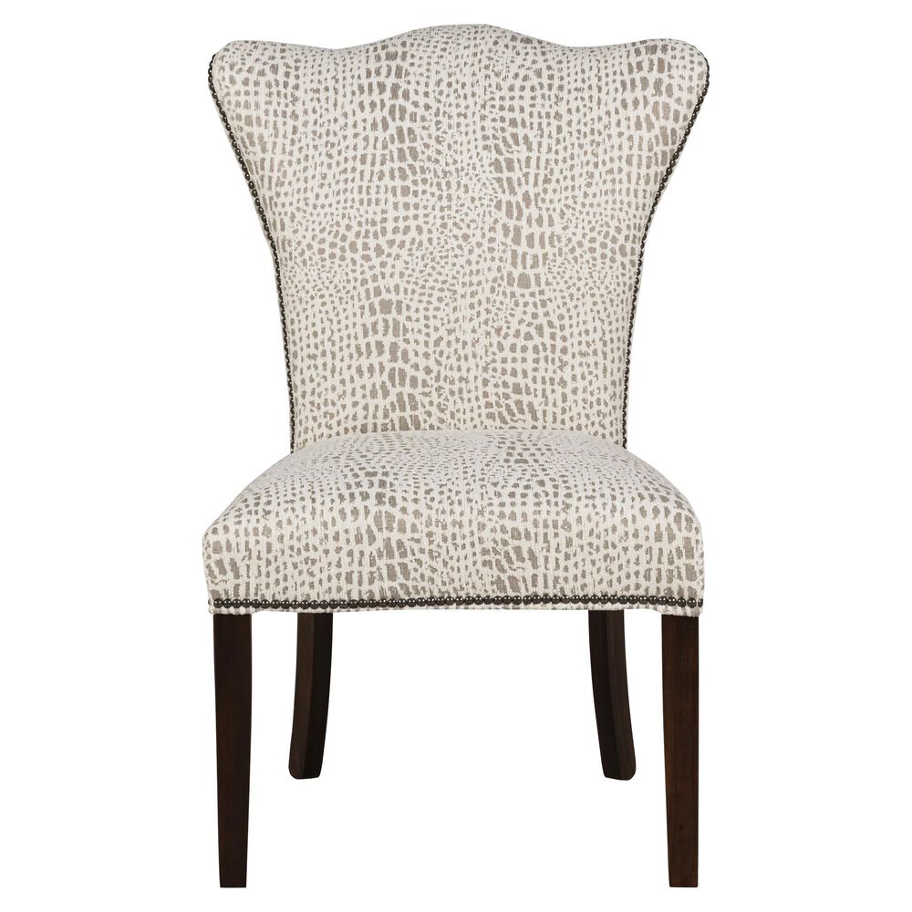 Tara Home Patterned Parsons Chair in White and Gray, , large