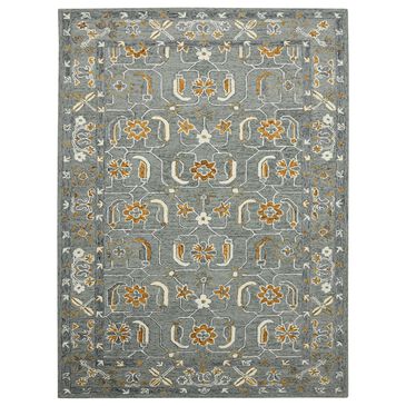 Amer Rugs Romania 8" x 10" Gray and Orange Area Rug, , large