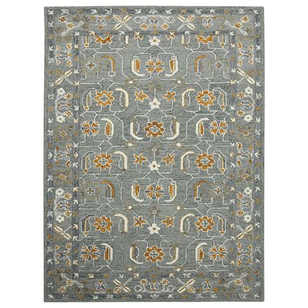 Amer Rugs Romania 8ft x 10ft Gray and Orange Area Rug