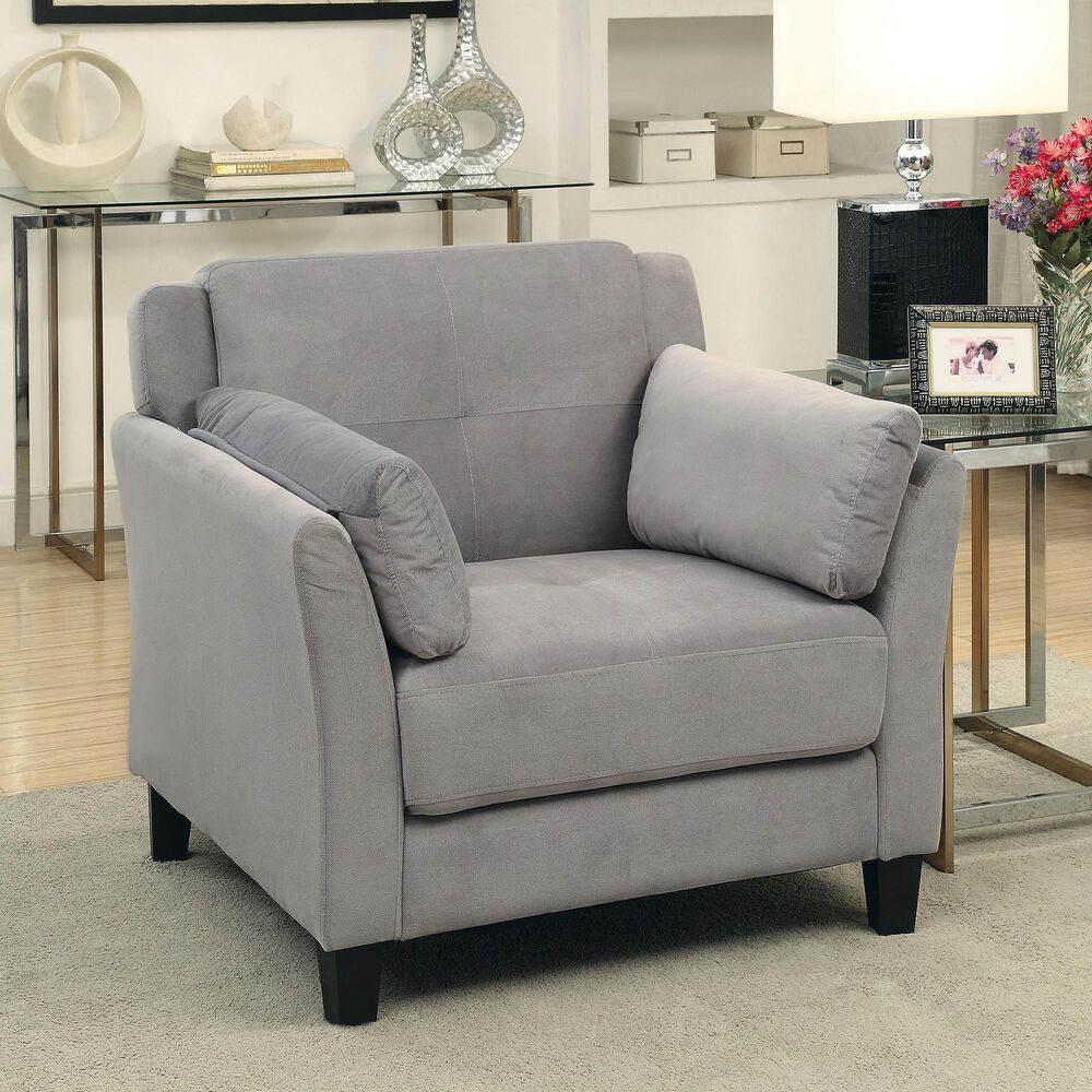 Furniture of America Babcock 3-Piece Living Room Set in Gray, , large