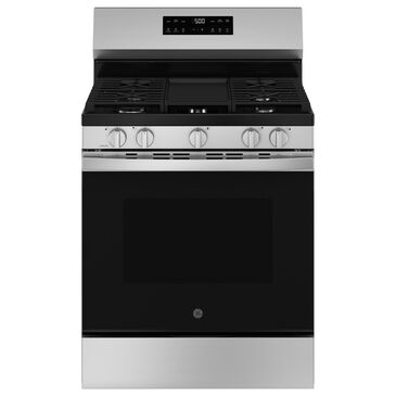 GE Appliances 30" Freestanding Gas Range with 5 Burners in Stainless Steel and Black, , large