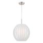 Lite Source Deion Pendant with White Shade in Polished Steel, , large