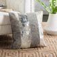 Safavieh Blair 20" Metallic Cowhide Square Pillow in Grey/Silver, , large
