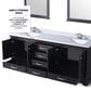 Lexora Home Dukes 80" Double Bathroom Vanity in Espresso with 2 cm White Quartz Top and Rectangular Sinks, , large