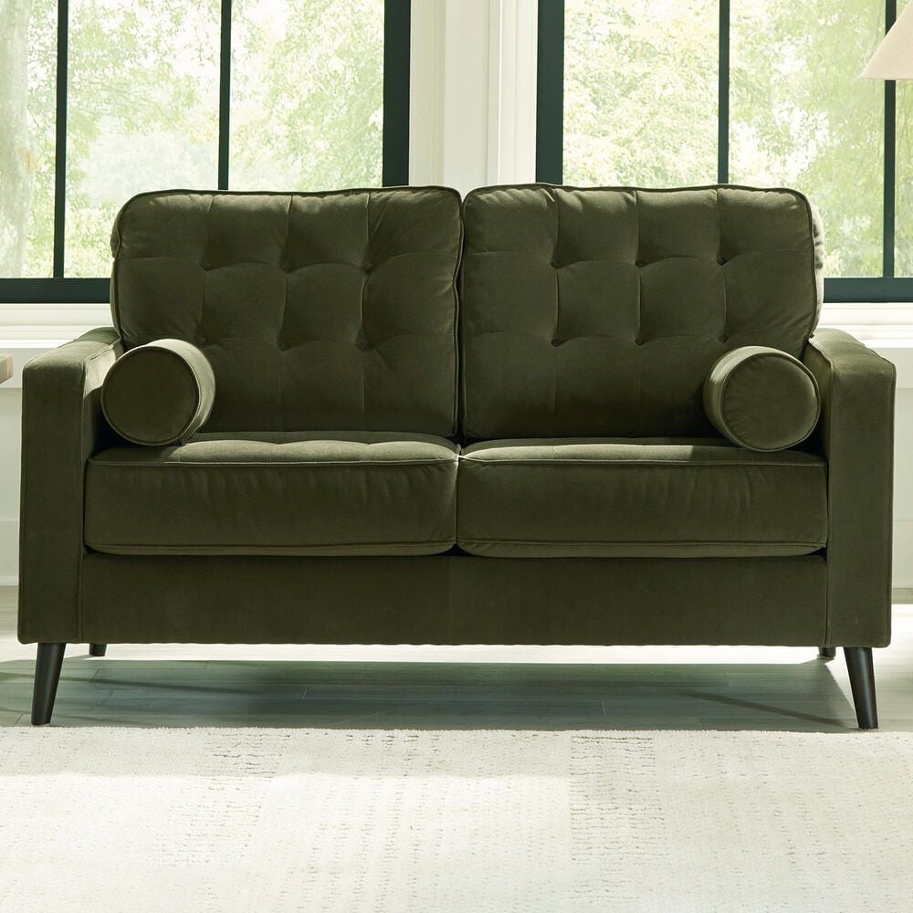 37B Reveon Lakes Stationary Loveseat in Olive Velvet, , large