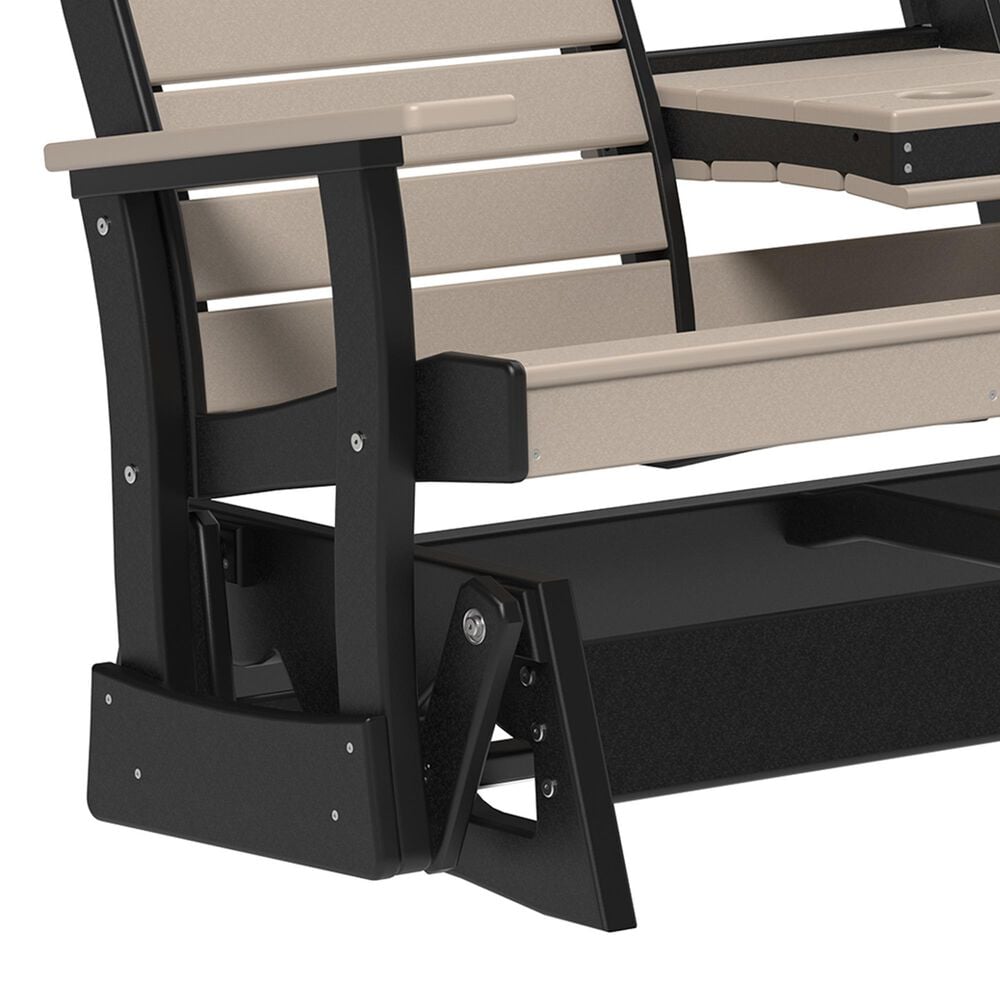 Amish Orchard 5' Contour Outdoor Glider in Weatherwood and Black, , large