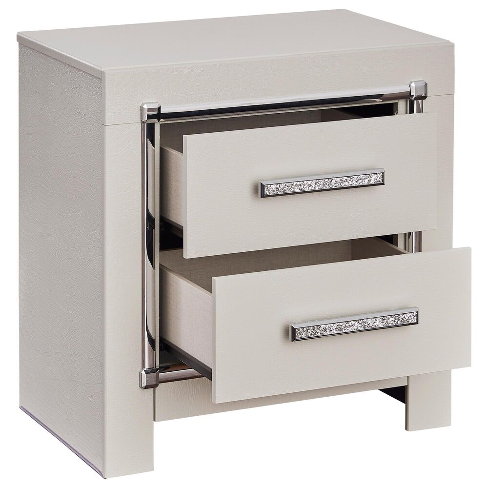 Ashley Zyniden 2-Drawer Nightstand in Silver, , large
