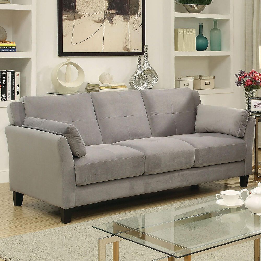 Furniture of America Babcock 3-Piece Living Room Set in Gray, , large