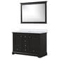 Lexora Home Dukes 48" Double Bathroom Vanity in Espresso with 2 cm White Cultured Marble Top, Rectangular Sinks and 46" Mirror, , large