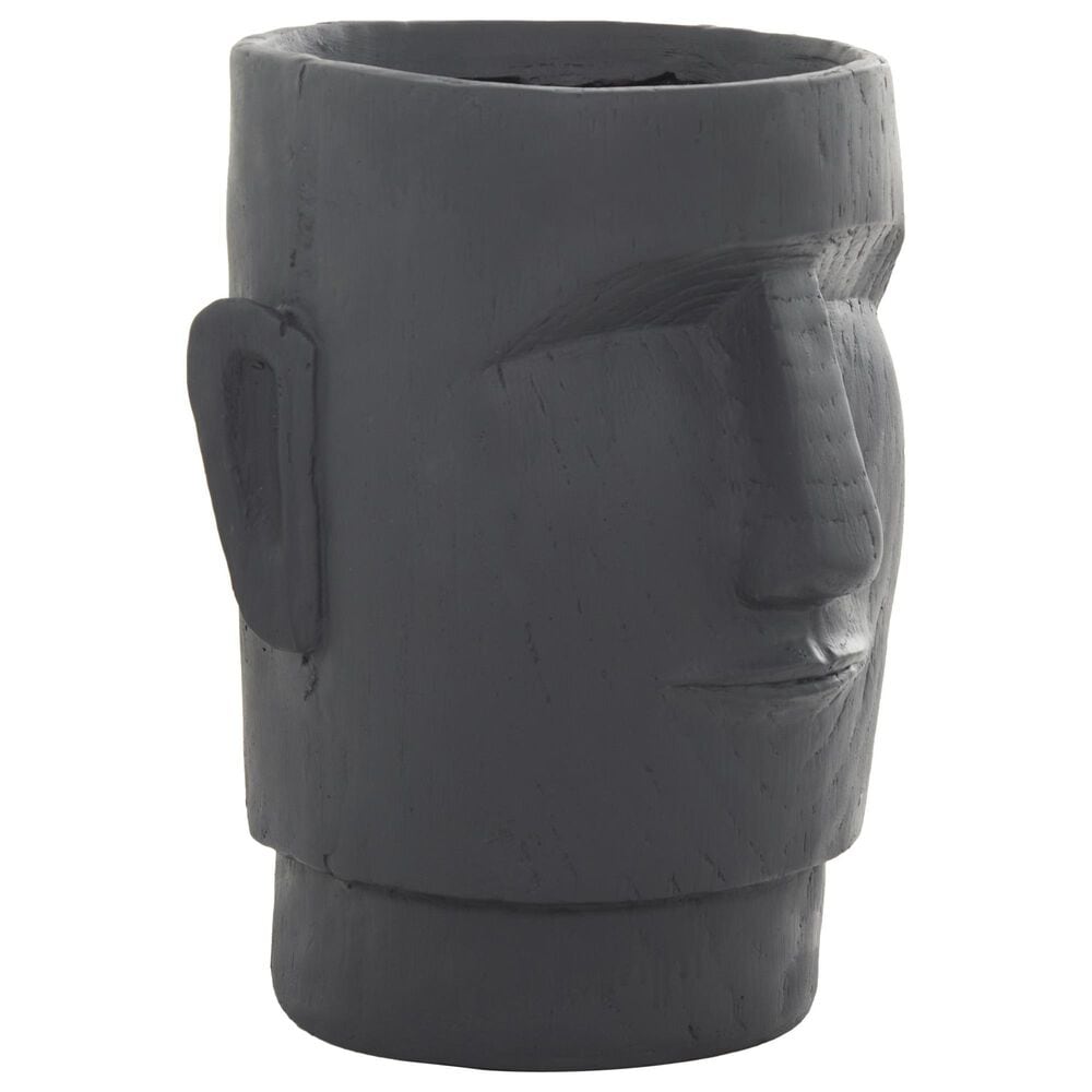 Maple and Jade Face Easter Island Planter in Dark Gray, , large
