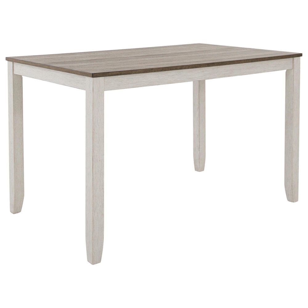 Ashley Skempton 7-Piece Counter Height Dining Set in White and Light Brown, , large