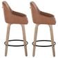 LumiSource Hannah Swivel Counter Stool with Camel Faux Leather Upholstery in Whitewashed and Black (Set of 2), , large