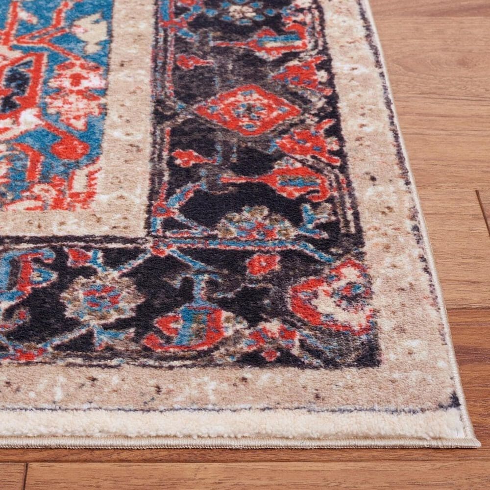 Safavieh Riviera 4&#39;5&quot; x 6&#39; Ivory and Blue Area Rug, , large