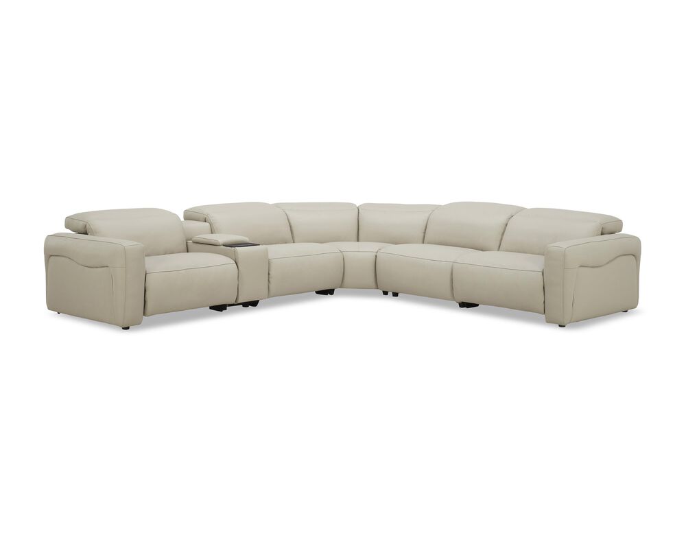 Interlochen 6-Piece Leather Power Reclining Sectional in Azure Odyssey, , large