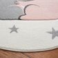 Safavieh Carousel CRK195 5"3" Round Ivory and Pink Kids  Area Rug, , large