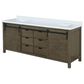 Lexora Home Marsyas 84" Double Bathroom Vanity in Rustic Brown with 2 cm White Cultured Marble Top and Rectangular Sinks, , large