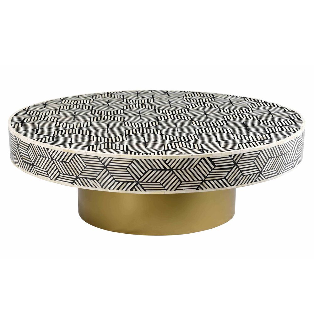 Tov Furniture Coffee Table in White/Black/Brass, , large
