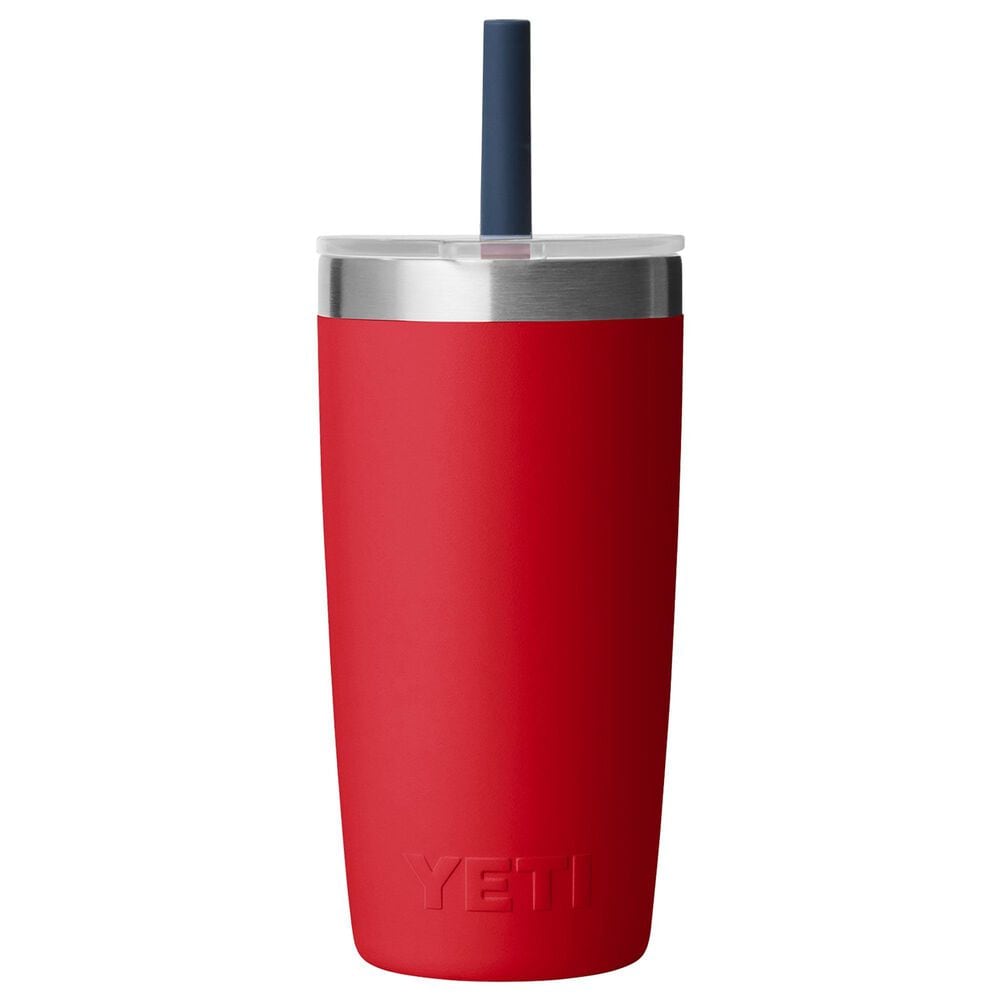 YETI Rambler Jr. 10 Oz Tumbler with Silicone Straw Lid in Rescue Red and Navy, , large