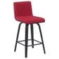 Armen Living Vienna Swivel Counter Height Stool with Red Upholstery in Black Brushed, , large