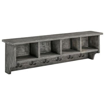 Timberlake Pomona 48" Storage Wall Shelf with Coat Hook in Slate Gray, , large