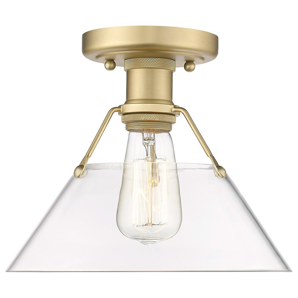 Golden Lighting Orwell Flush Mount with Clear Cone in Brushed Champagne Bronze, , large