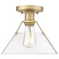 Golden Lighting Orwell Flush Mount with Clear Cone in Brushed Champagne Bronze, , large