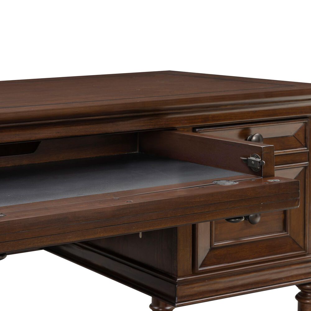 Riva Ridge Arlington Half Pedestal Desk in Classis Brown, , large