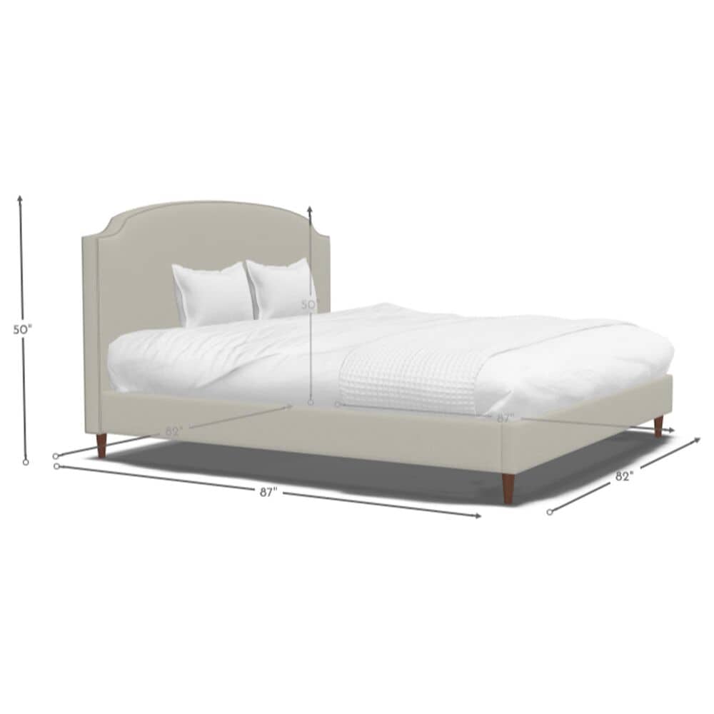Jonathan Louis Design Lab King Platform Bed with Thrillist Pearl Upholstered in Walnut, , large