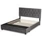 Baxton Studio Caronia Queen Upholstered Storage Bed in Grey, , large