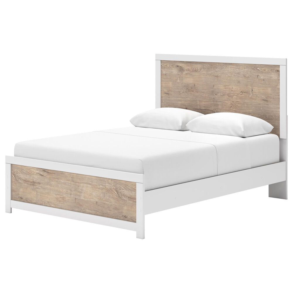 Ashley Charbitt Queen Panel Bed in Brown and Matte White, , large